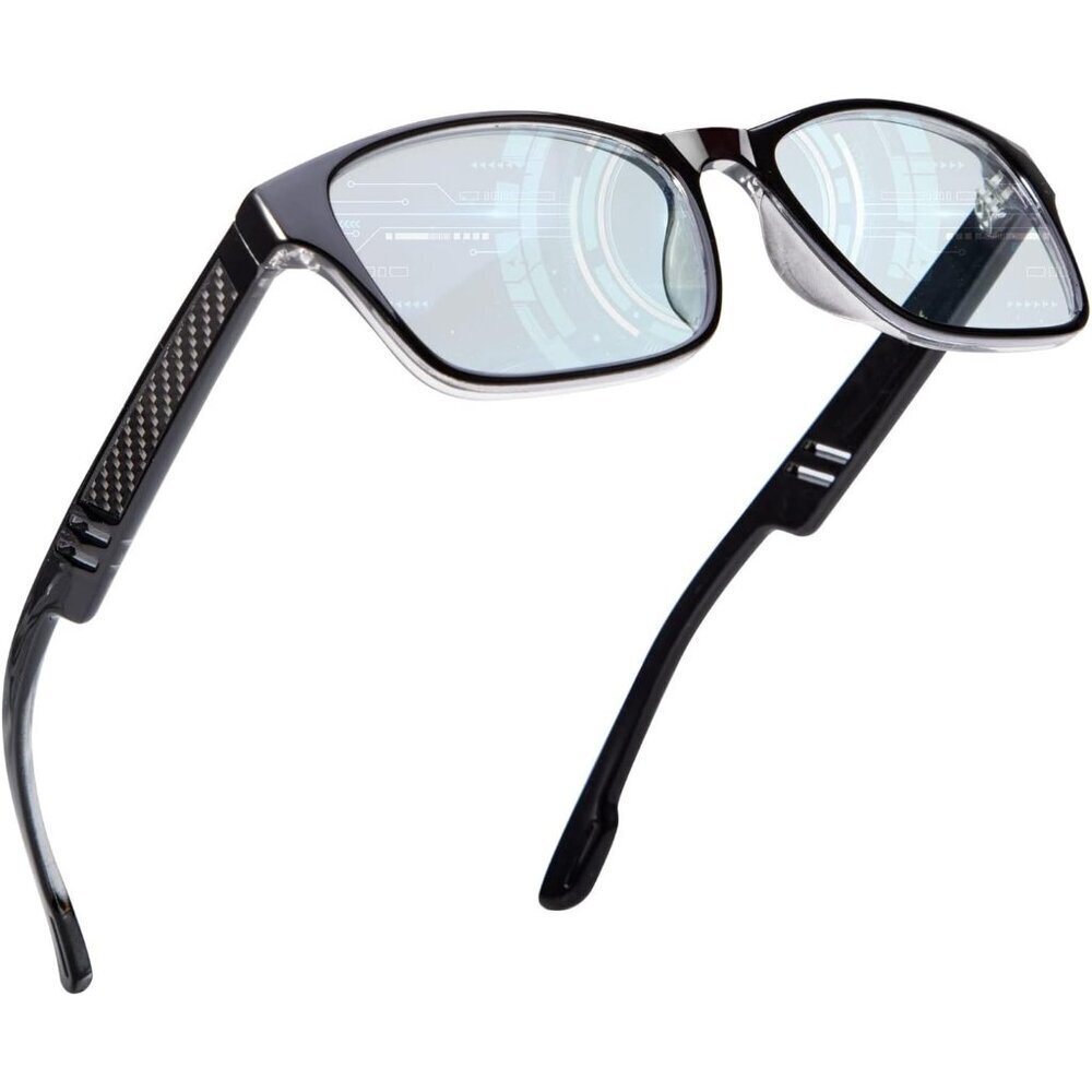 Unisex Black Sleek Frame HD Lens Digital Interface Futuristic Reading Glasses